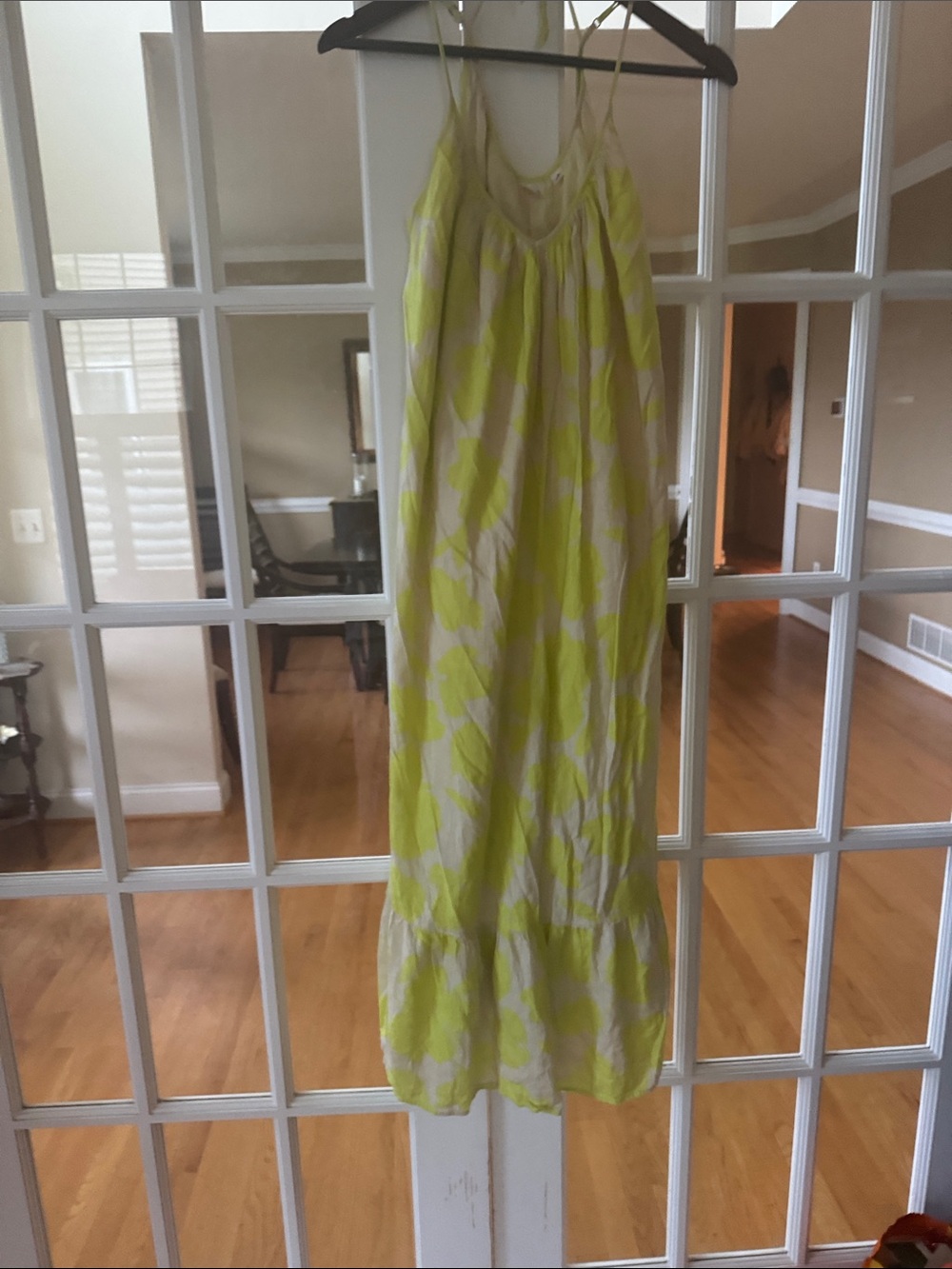 GAP Yellow and White Halter Maxi Dress